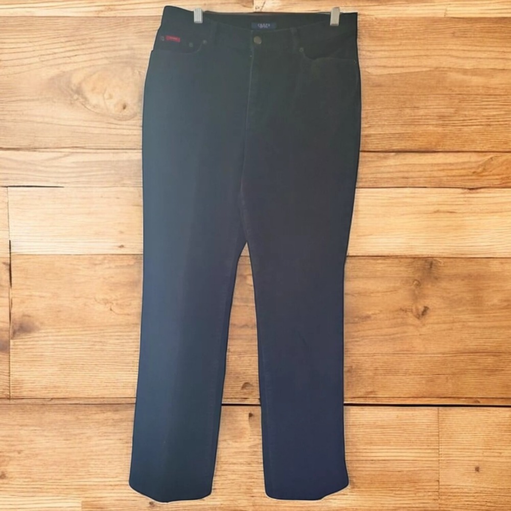 Chaps‎ Corduroy Pants Women's Size 10 Black Mid Rise Straight Casual EUC